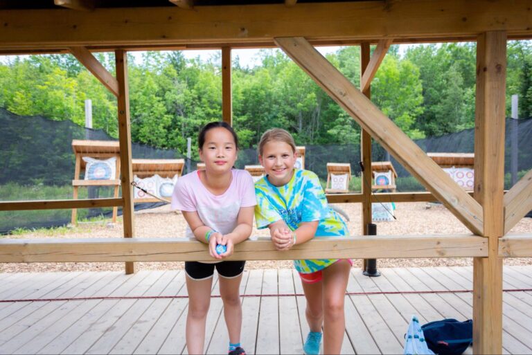 Two girls smiling