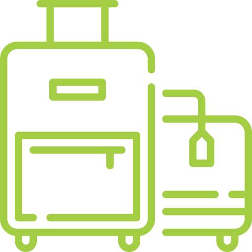 Line drawing of suitcases